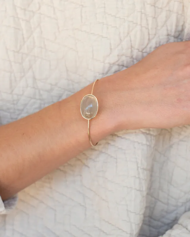 14K Ceylon Moonstone Floating Cuff Bracelet sold by Mary MacGill