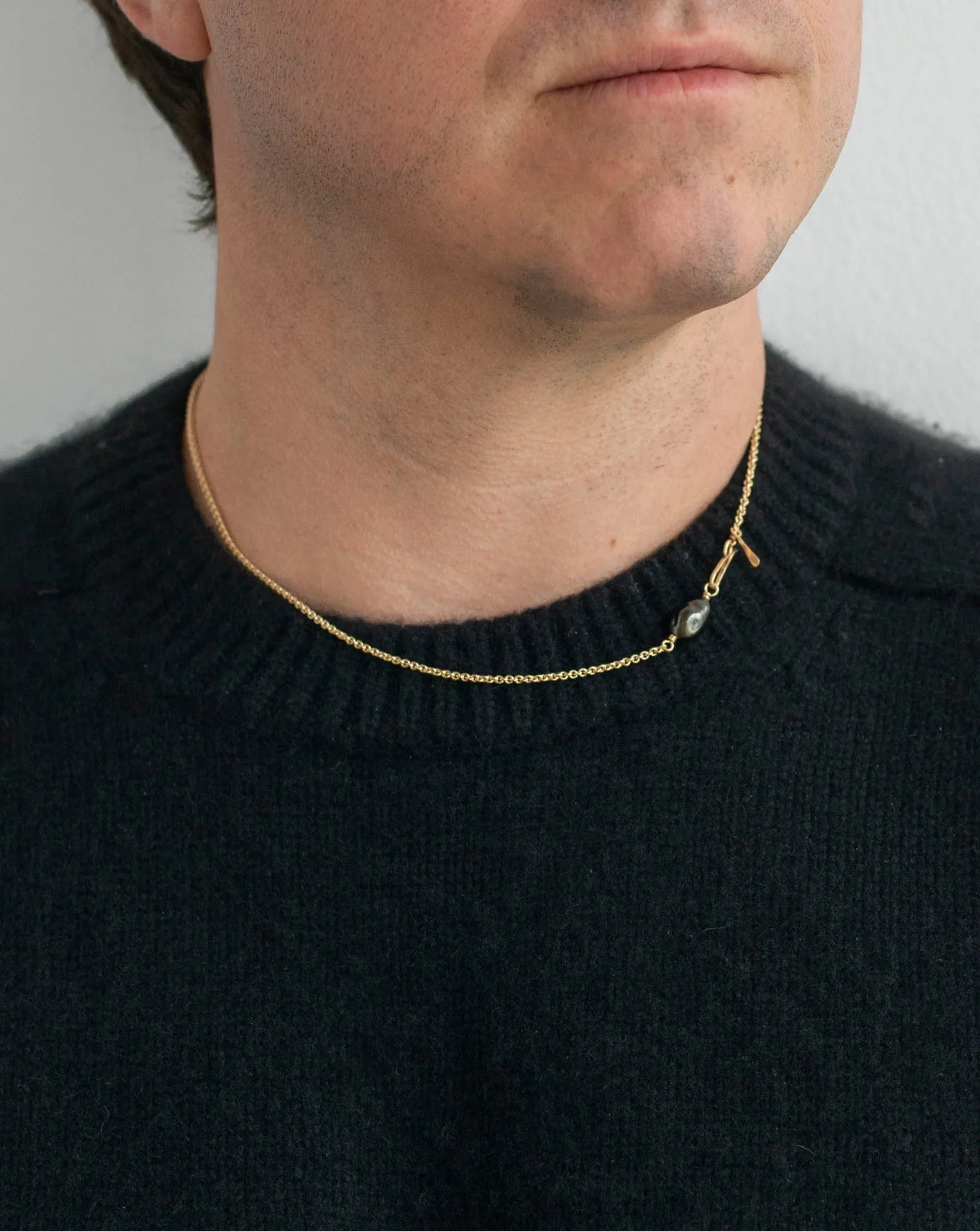 14K Black Pearl Chain Necklace sold by Mary MacGill product image thumbnail 4