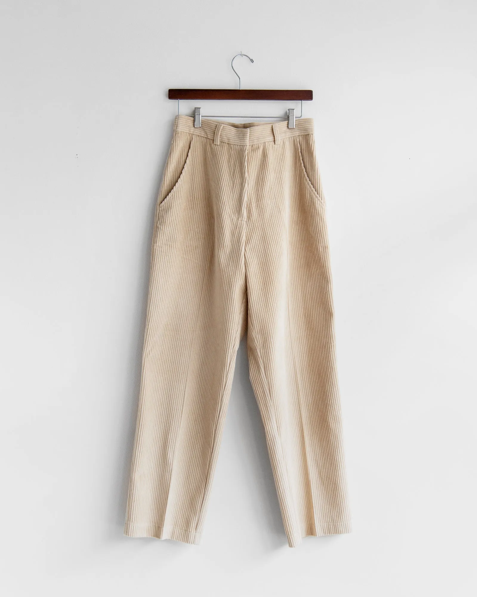 Mijeong Park - Corduroy Straight Leg Pants in Light Beige sold by Mary MacGill