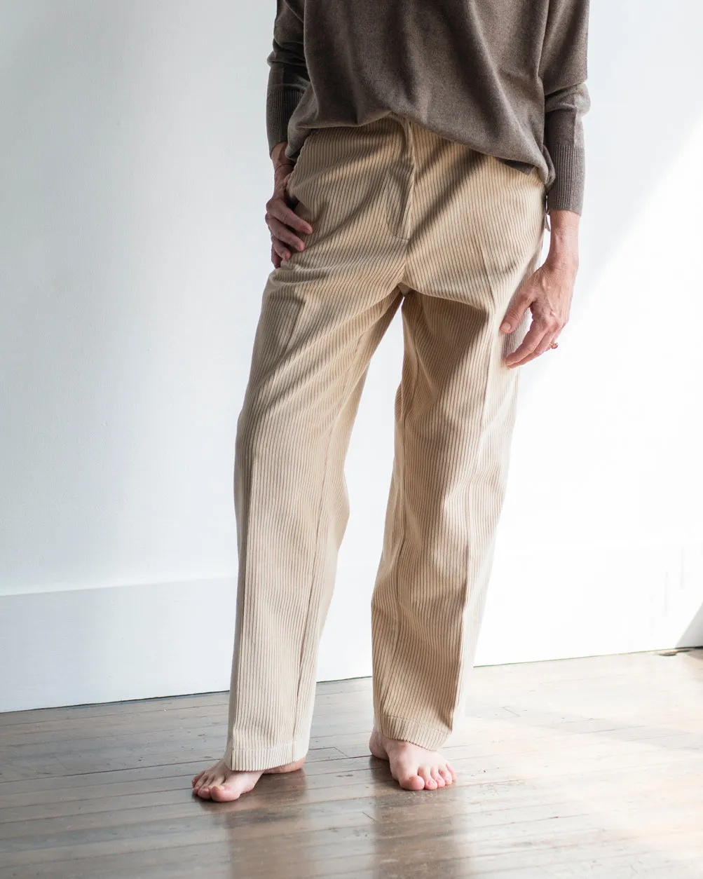 Mijeong Park - Corduroy Straight Leg Pants in Light Beige sold by Mary MacGill product image thumbnail 2
