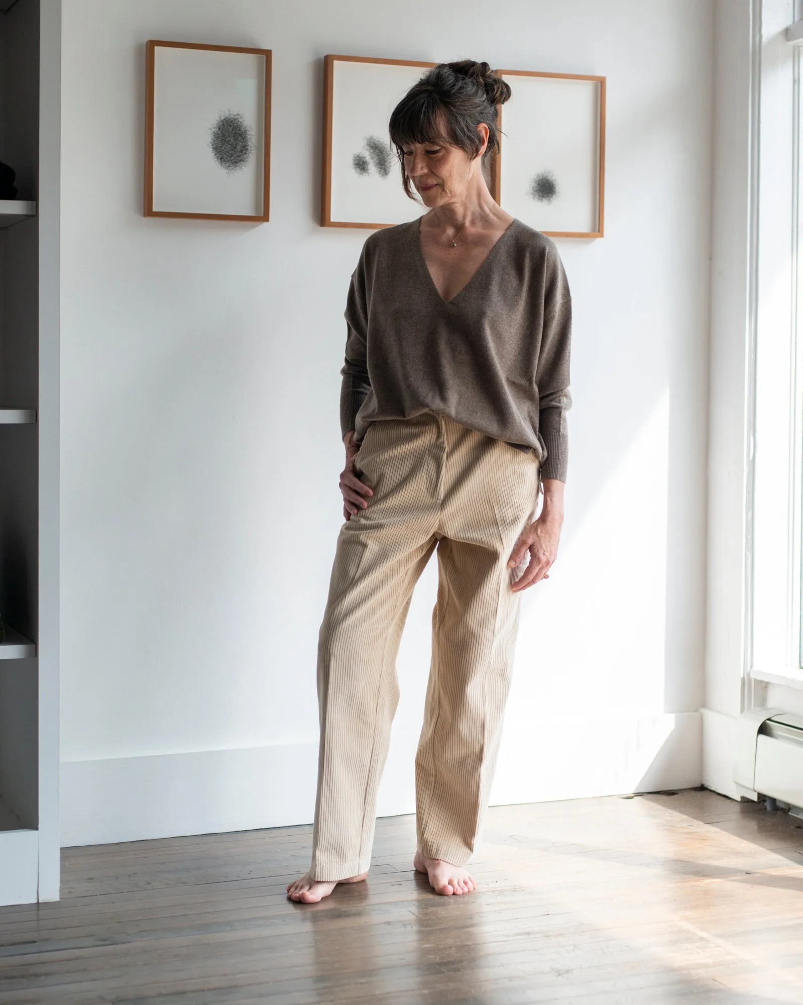 Mijeong Park - Corduroy Straight Leg Pants in Light Beige sold by Mary MacGill product image thumbnail 3