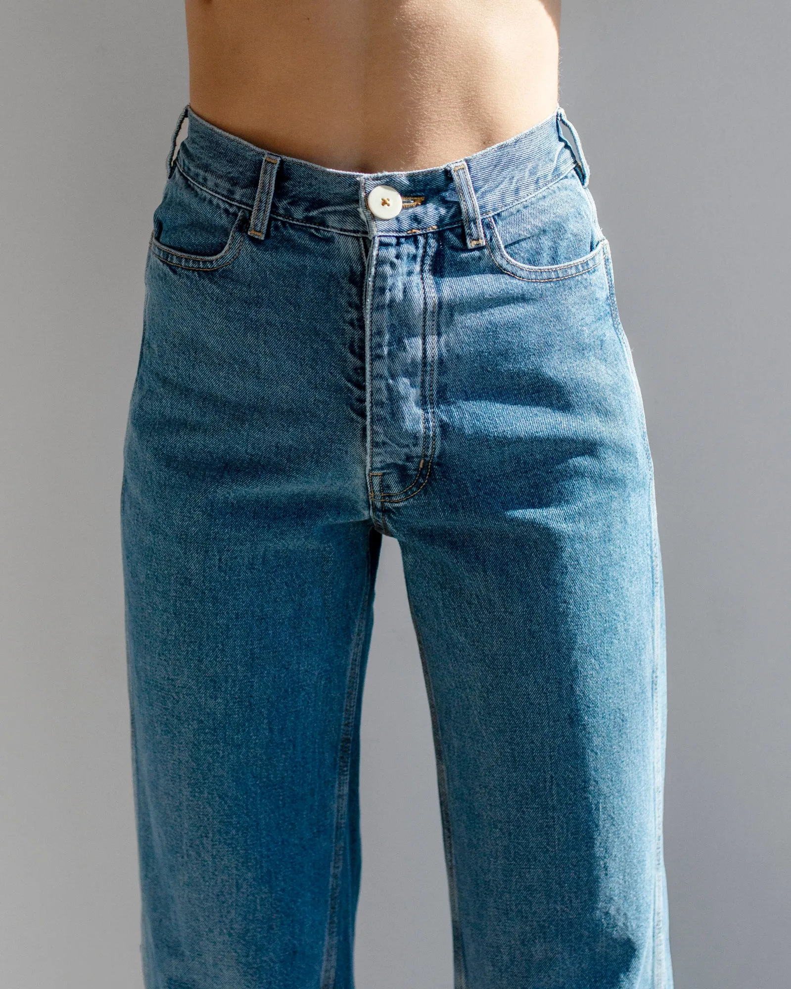 Jesse Kamm - 225 Pants in Cowboy Blue Japanese Denim sold by Mary MacGill product image thumbnail 4