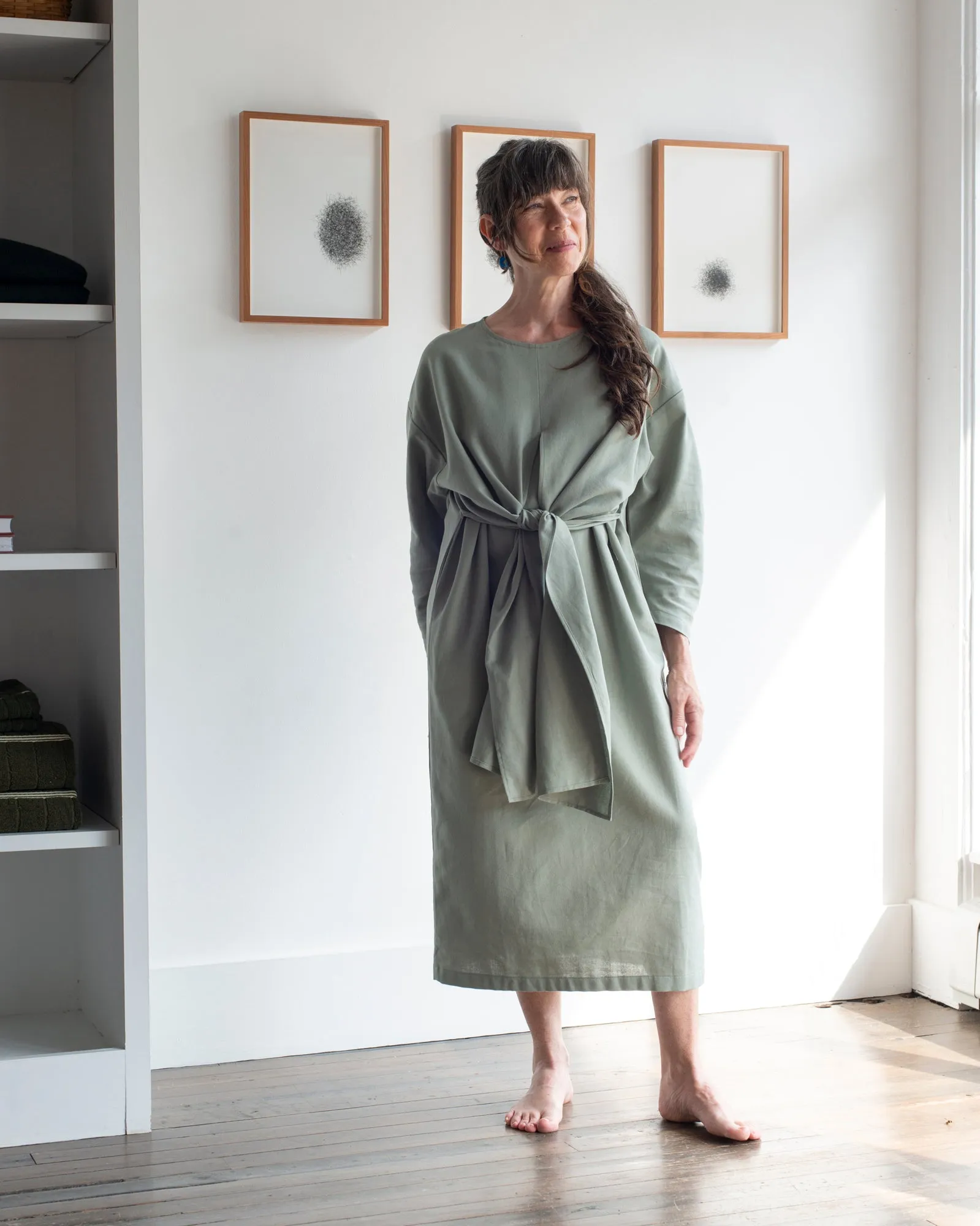 Black Crane - Tie Dress in Agave sold by Mary MacGill product image thumbnail 2