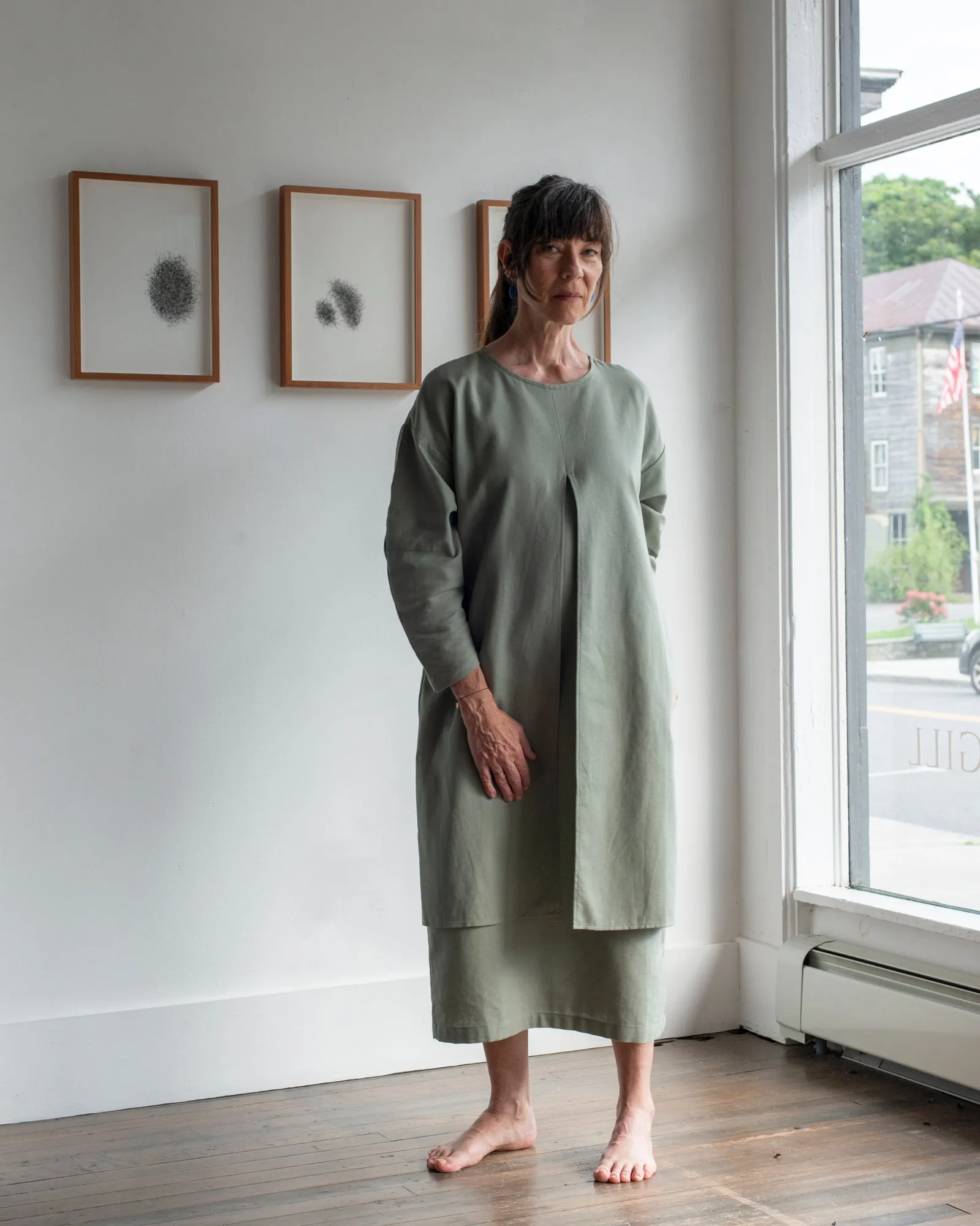 Black Crane - Tie Dress in Agave sold by Mary MacGill product image thumbnail 4