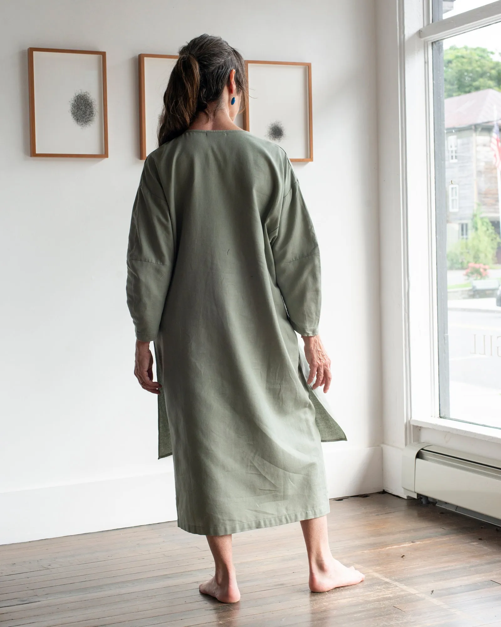 Black Crane - Tie Dress in Agave sold by Mary MacGill product image thumbnail 5