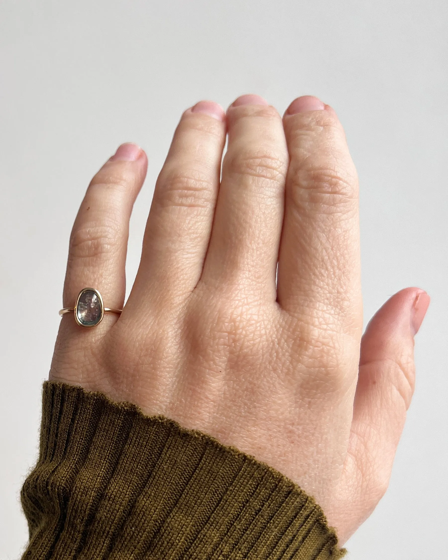 14K A Grey Tear Ring sold by Mary MacGill product image thumbnail 2