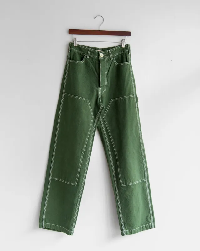 Jesse Kamm - Patchfront Handy Pants in Olive sold by Mary MacGill