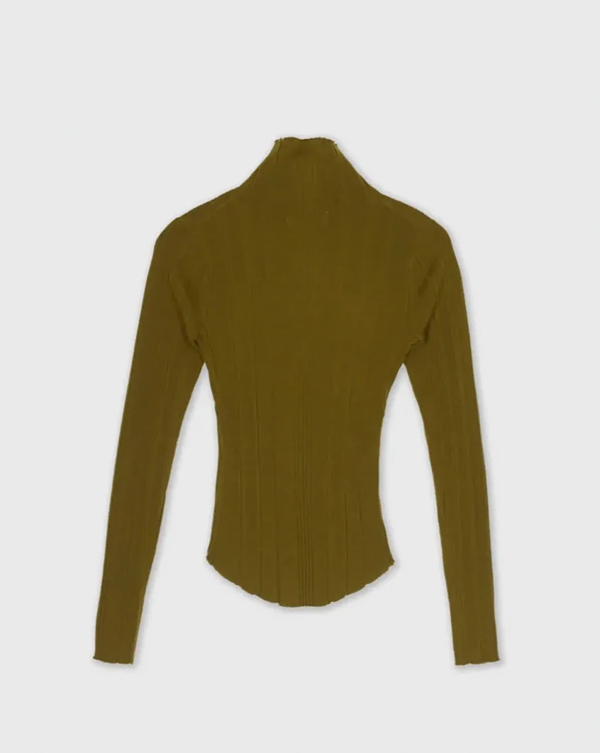 Sayaka Davis - Random Rib High Neck in Olive sold by Mary MacGill product image thumbnail 3