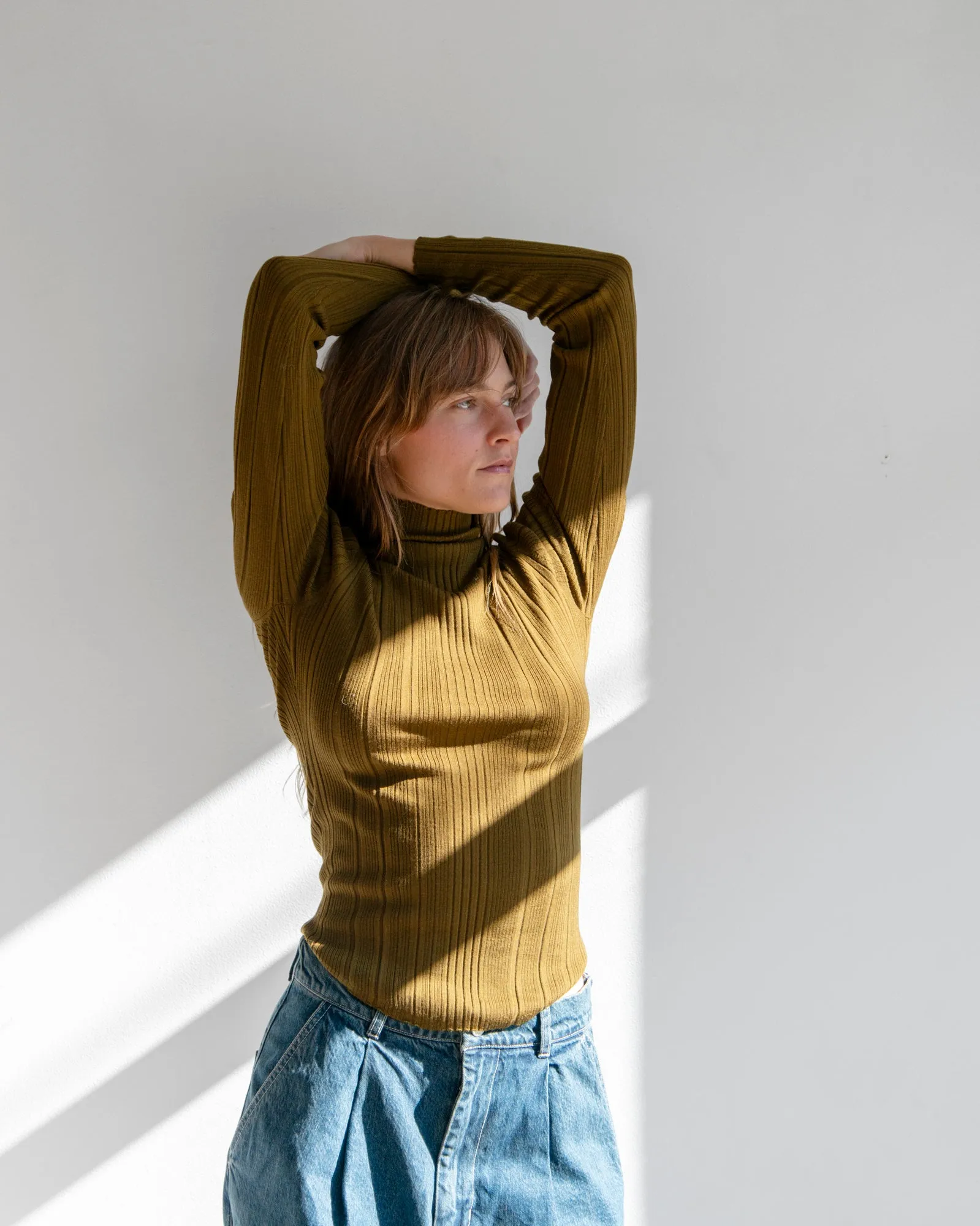 Sayaka Davis - Random Rib High Neck in Olive sold by Mary MacGill product image thumbnail 4