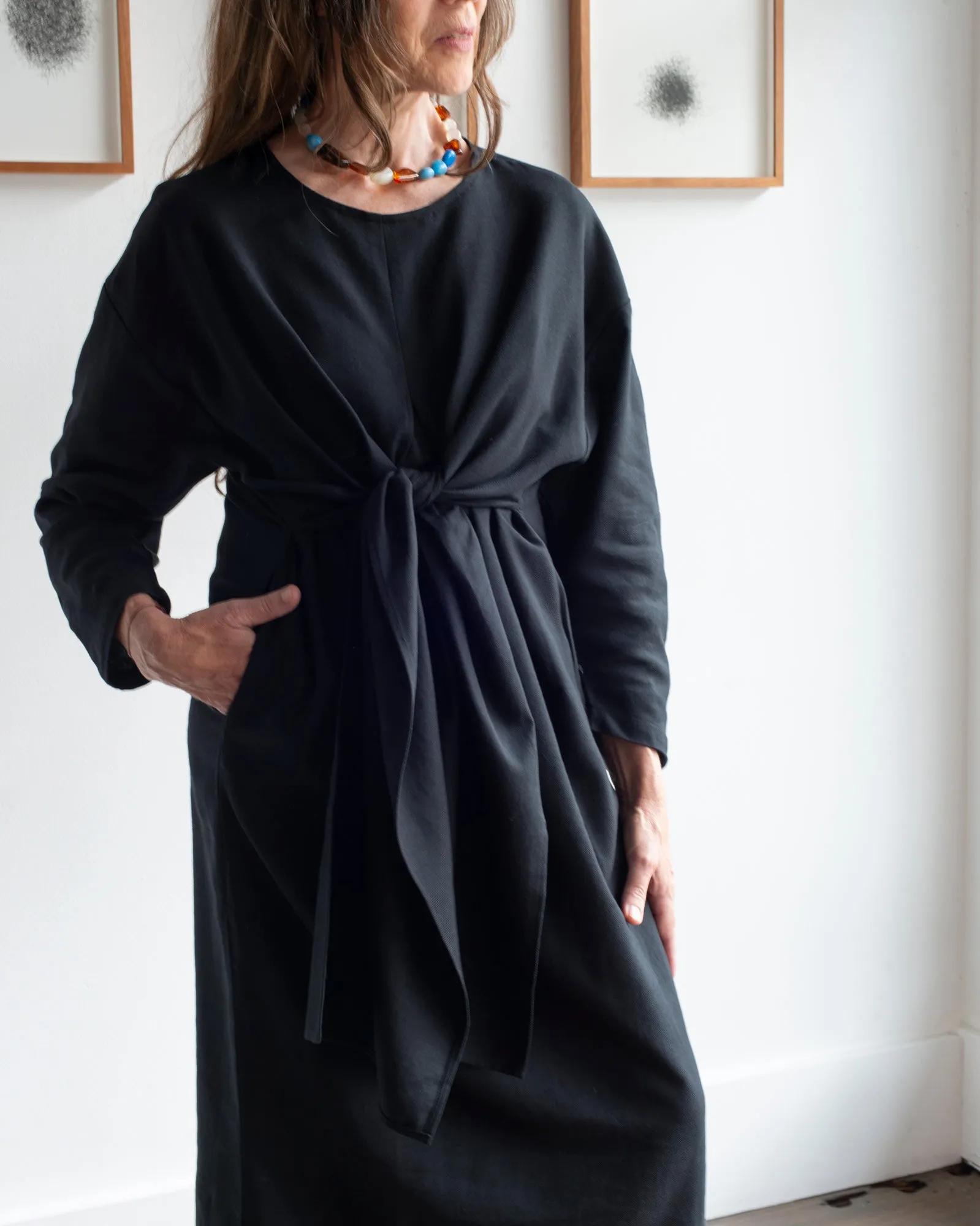 Black Crane - Tie Dress in Black sold by Mary MacGill product image thumbnail 2