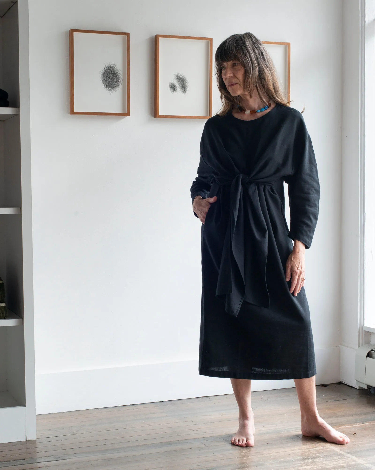 Black Crane - Tie Dress in Black sold by Mary MacGill product image thumbnail 4