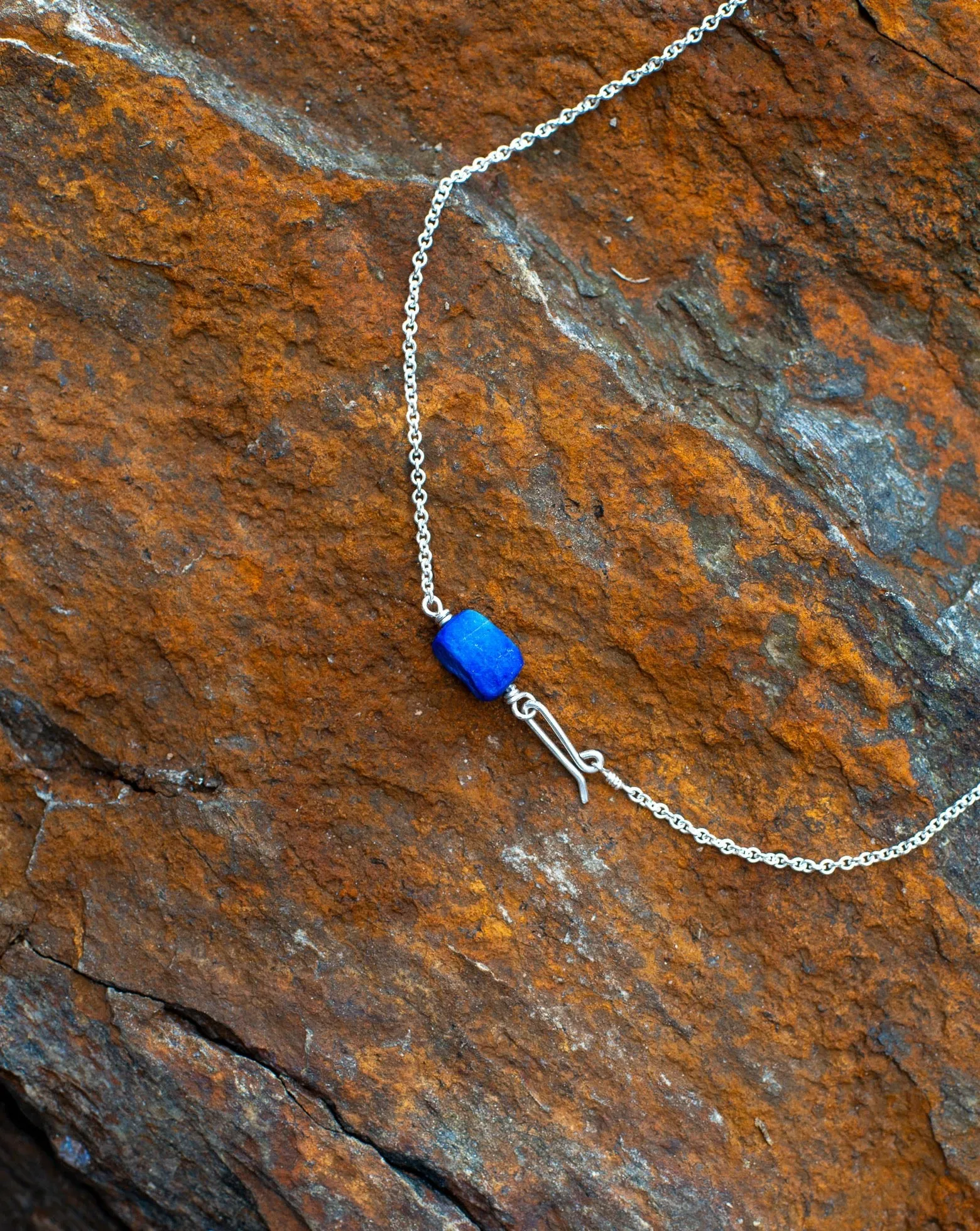 Sterling Lapis Chain Necklace sold by Mary MacGill product image thumbnail 3