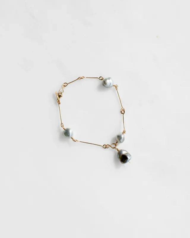 14K Keshi Bone Chain Charm Bracelet sold by Mary MacGill