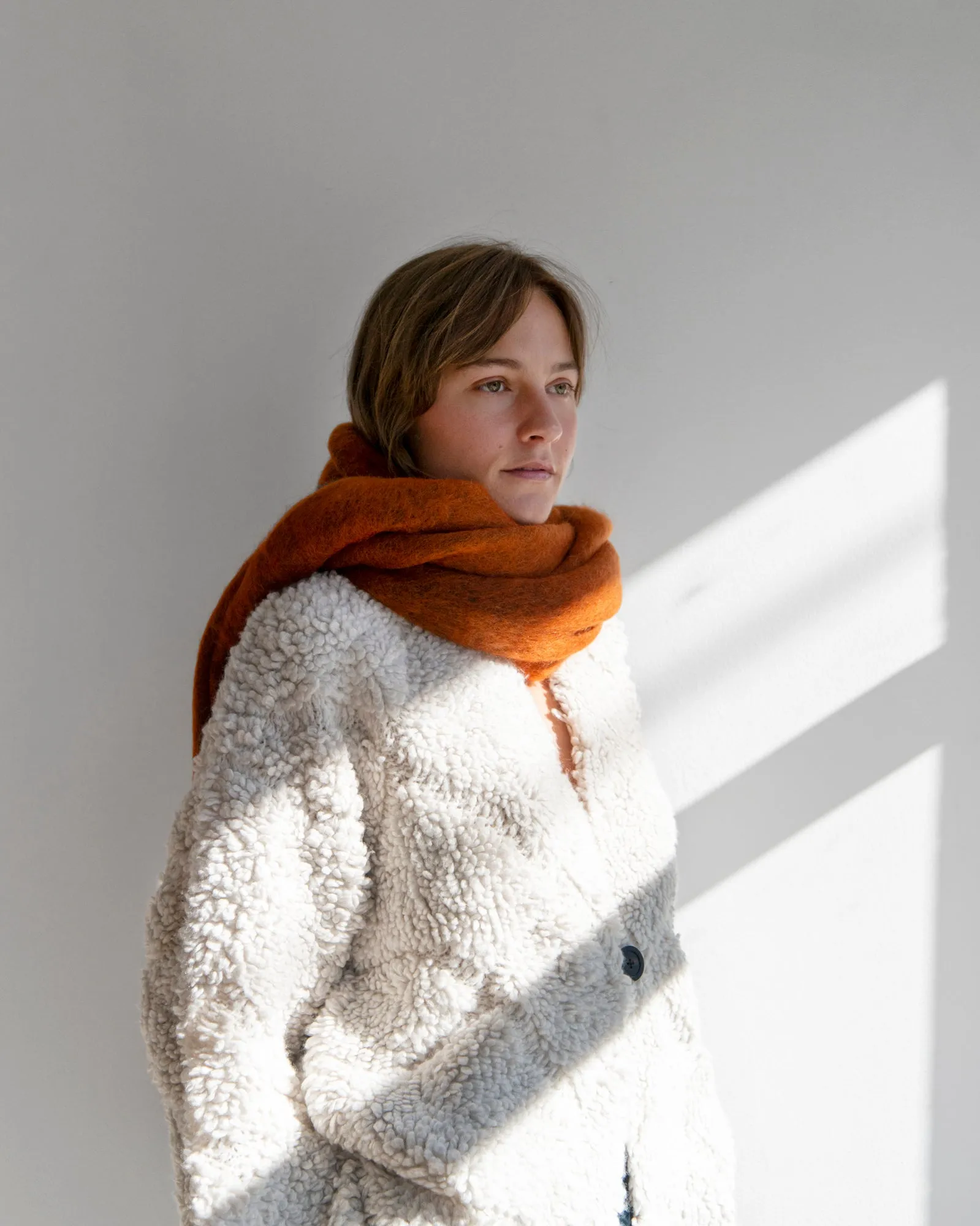 Sayaka Davis - Brushed Mohair Scarf in Cognac sold by Mary MacGill product image thumbnail 3