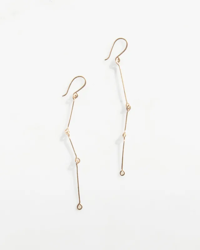 14K Bone Chain Earrings made by Mary MacGill