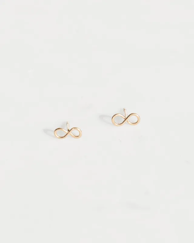 14K Infinity Studs made by Mary MacGill