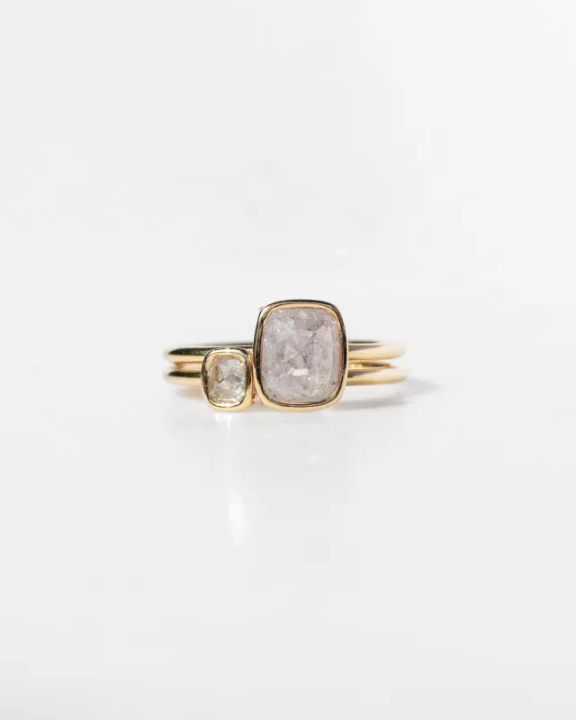 14k Icy Mineral Diamond Toi et Moi Floating Rings sold by Mary MacGill