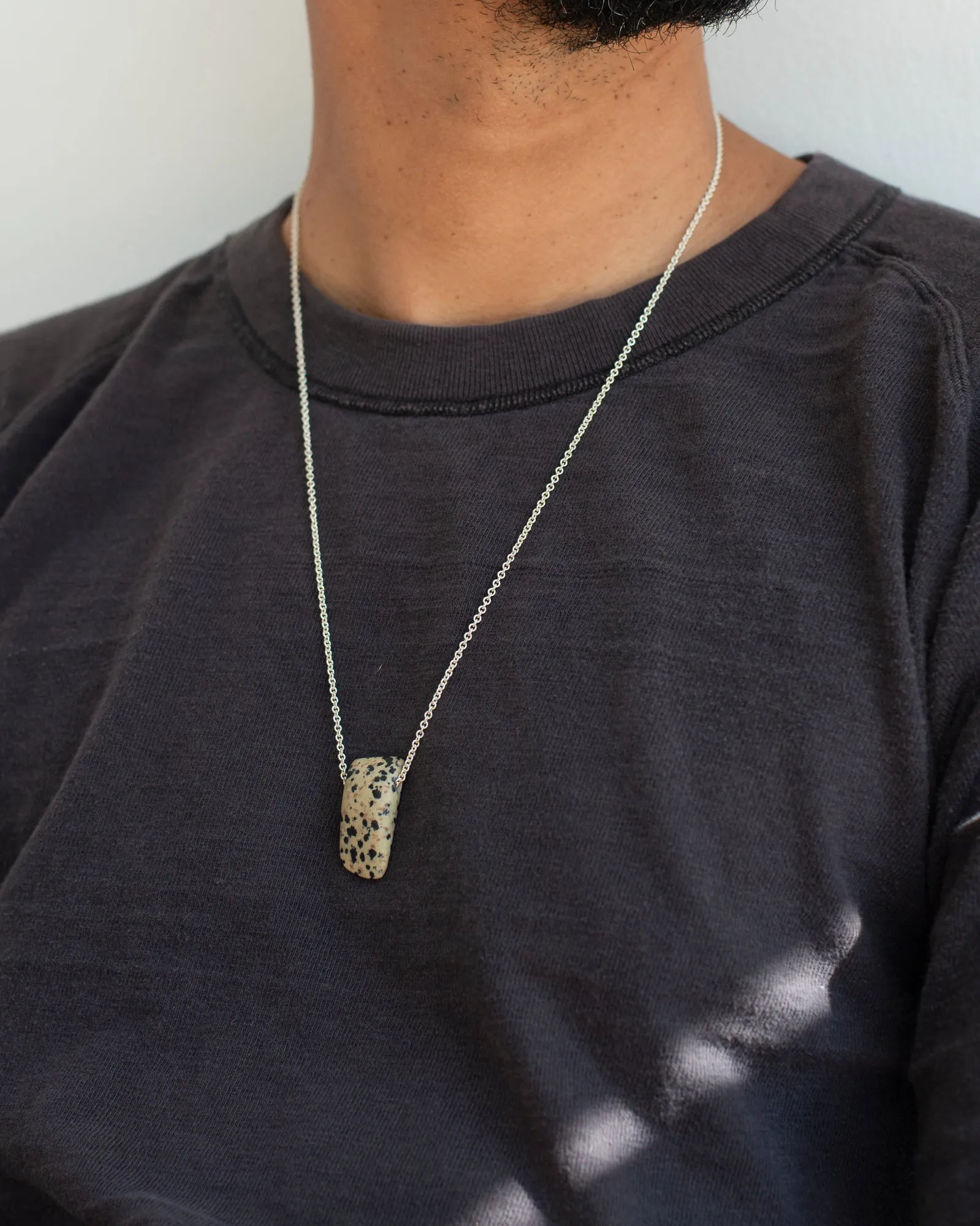 Sterling Necklace with Dalmation Agate sold by Mary MacGill product image thumbnail 3