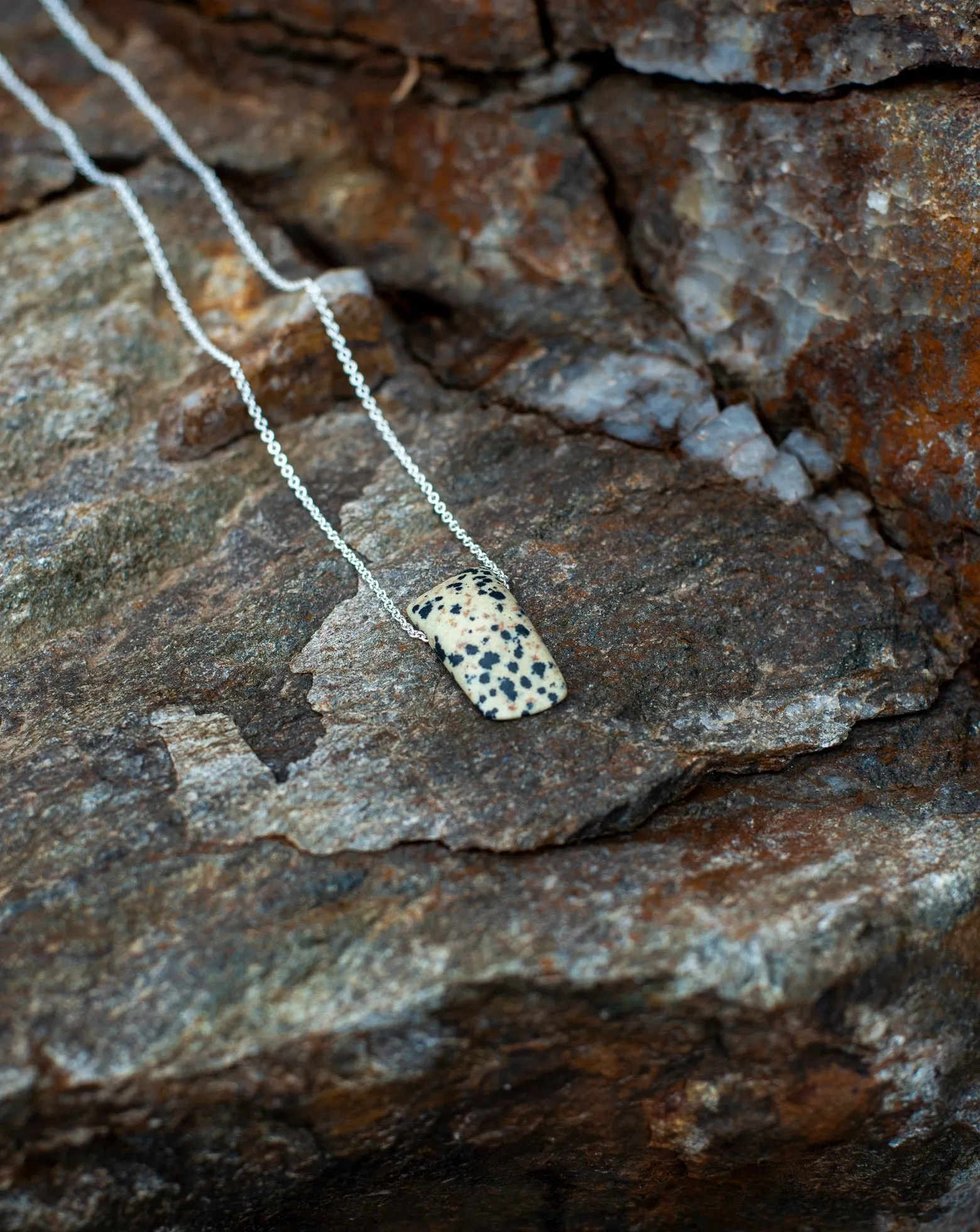 Sterling Necklace with Dalmation Agate sold by Mary MacGill product image thumbnail 4