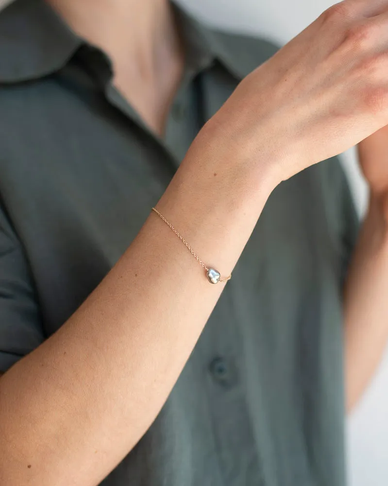 14K Keshi Pearl Chain Bracelet sold by Mary MacGill product image thumbnail 2