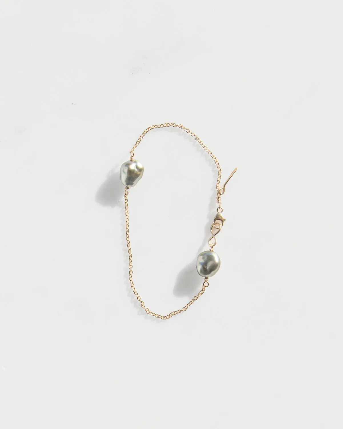 14K Keshi Pearl Chain Bracelet sold by Mary MacGill product image thumbnail 3