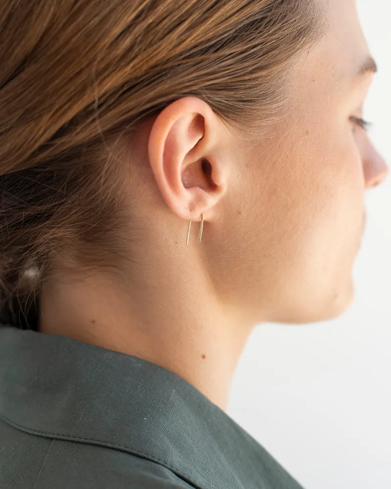 14K Petite Hammered Drop Earrings sold by Mary MacGill product image thumbnail 2