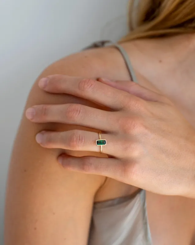 Ivy Green Tourmaline Floating Ring sold by Mary MacGill