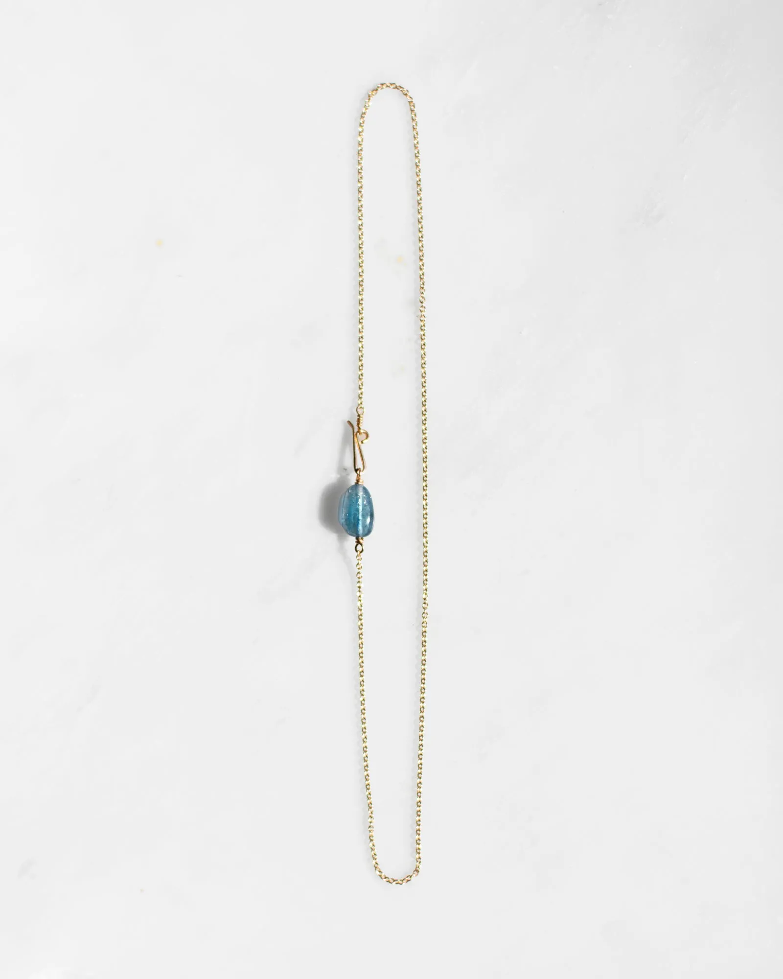 14K Blue Aquamarine Chain Necklace sold by Mary MacGill product image thumbnail 2