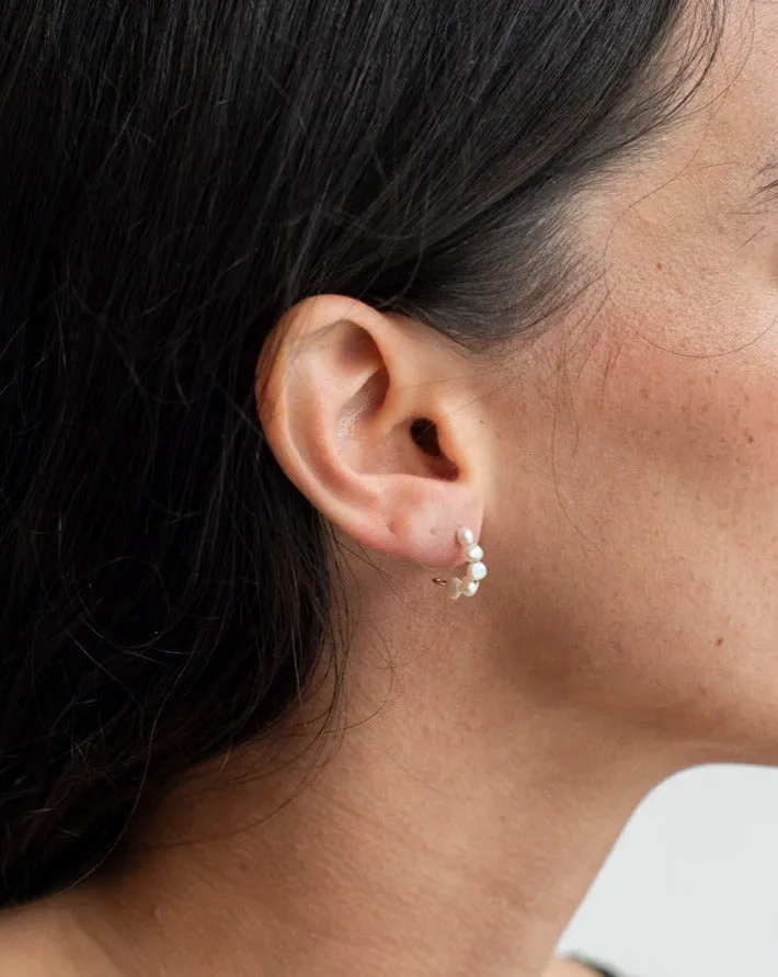 Baroque Pearl Crescent Hoops sold by Mary MacGill product image thumbnail 2