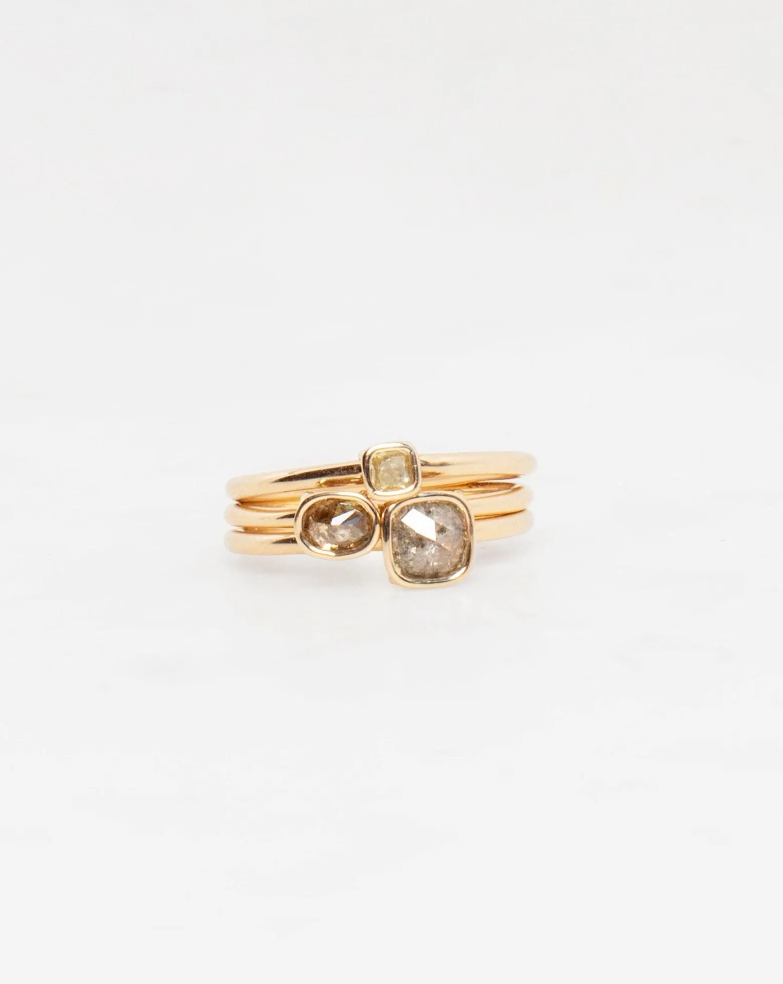 14K Mineral Diamond Trois Floating Rings - Earth sold by Mary MacGill product image thumbnail 2
