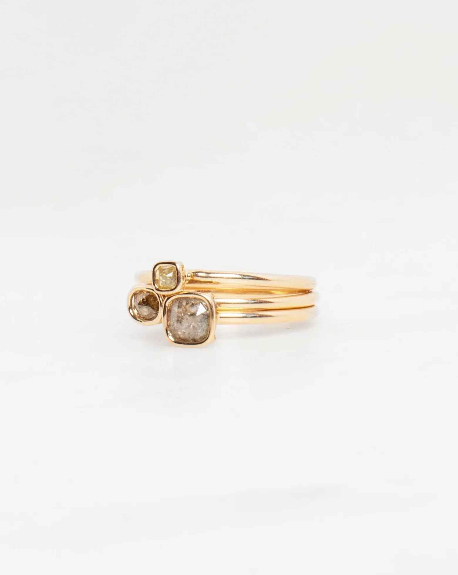 14K Mineral Diamond Trois Floating Rings - Earth sold by Mary MacGill product image thumbnail 3