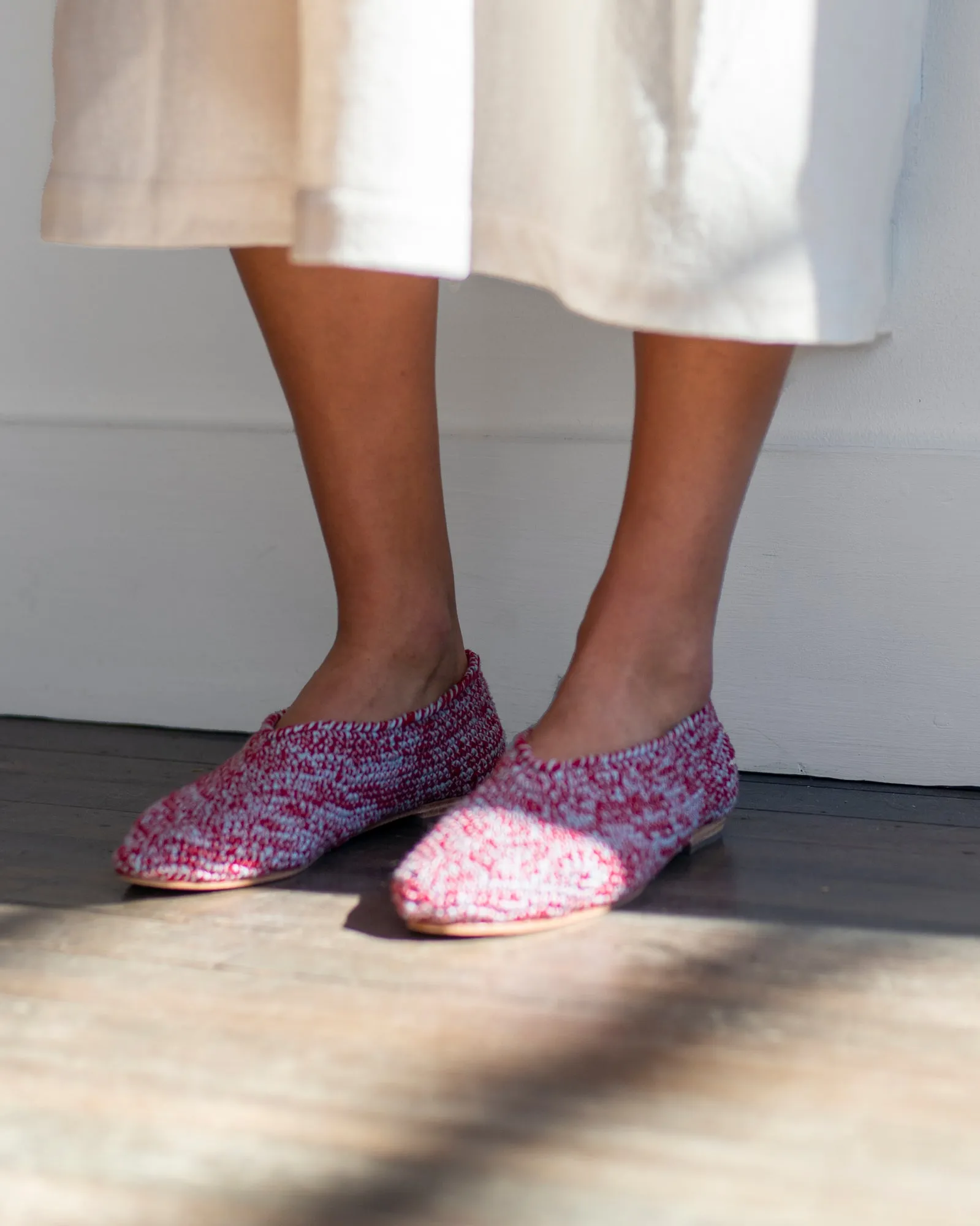 Beklina - Crocheted Flat in Pallida and Umber sold by Mary MacGill