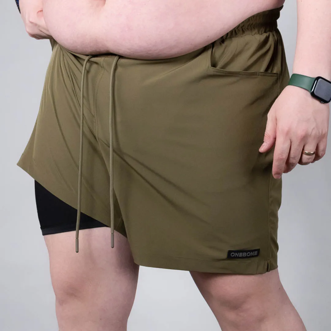 Hybrid Swim Short - Army Green/Black Liner sold by One Bone product image thumbnail 2