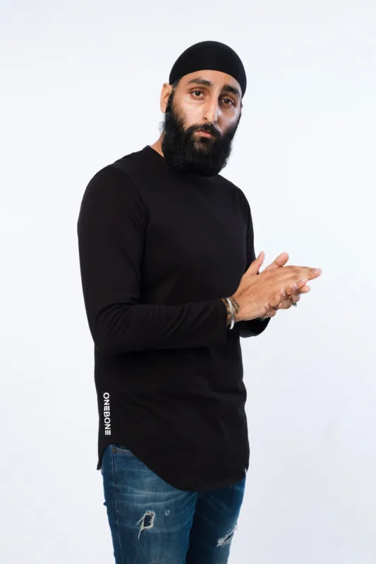 L/S ONE BONE Scoop - Black sold by One Bone