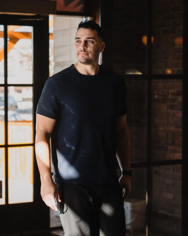 Split Hem Bullet Tee - Navy sold by One Bone