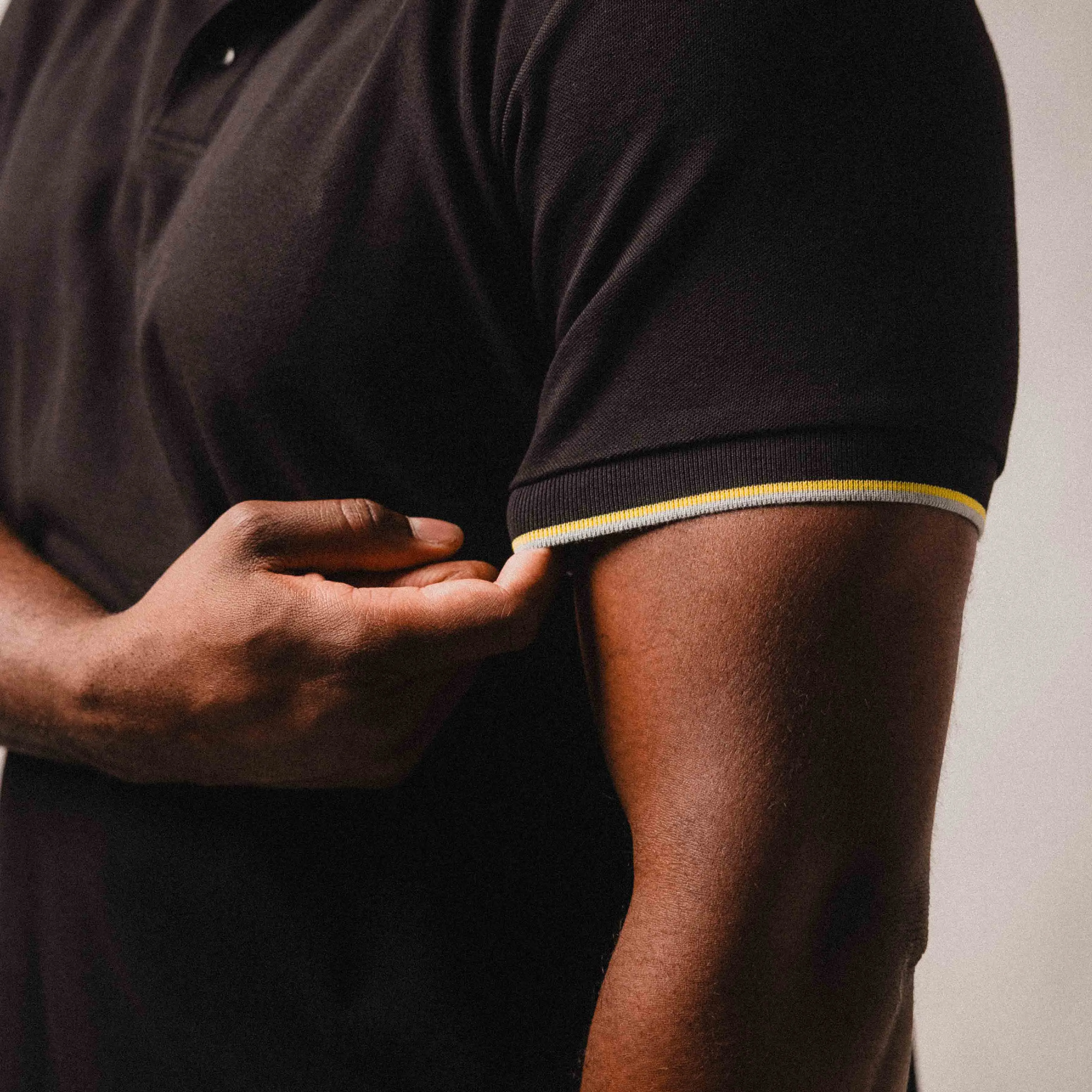 Contrast Collar Polo - Black sold by One Bone product image thumbnail 4