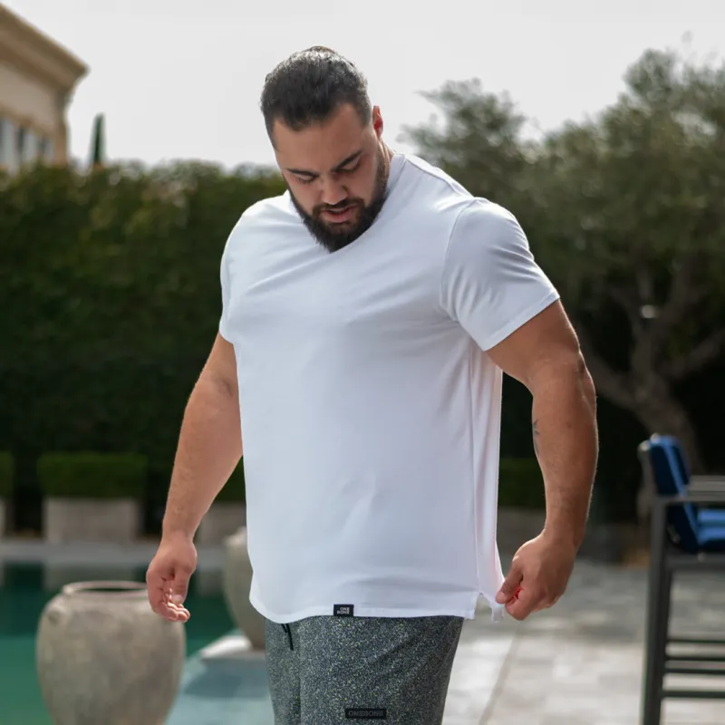 Split Hem Cotton 95/5 - White sold by One Bone