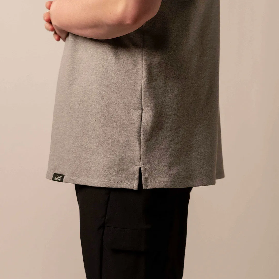 Split Hem French Terry Tee - Grey Mix sold by One Bone product image thumbnail 2