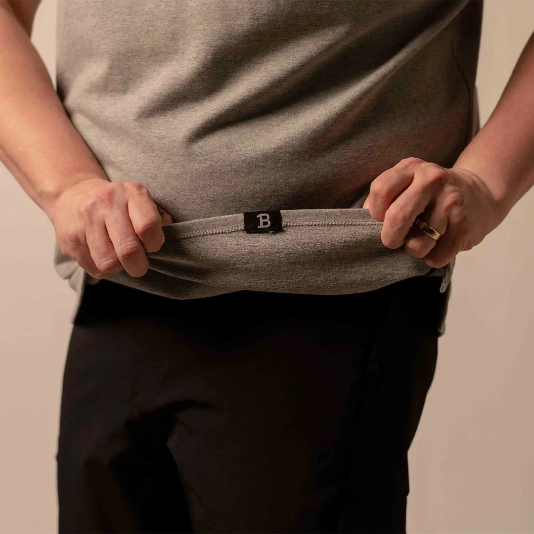 Split Hem French Terry Tee - Grey Mix sold by One Bone product image thumbnail 5