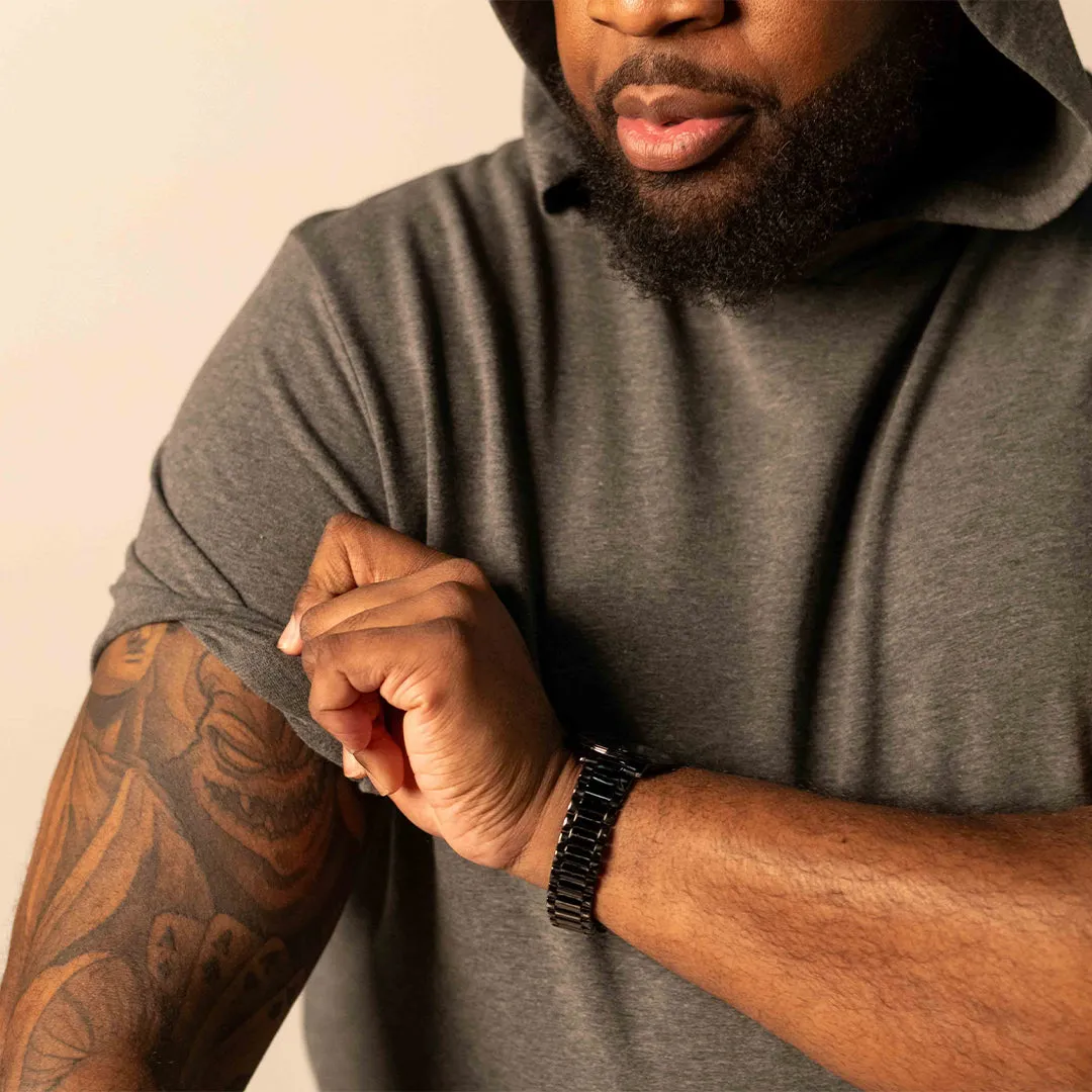 Short Sleeve Hoodie - Charcoal sold by One Bone product image thumbnail 2