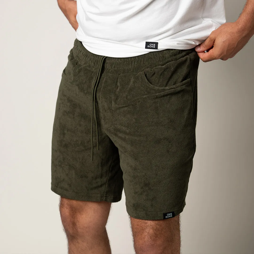 Terry Cloth Yacht Short - Army Geen sold by One Bone