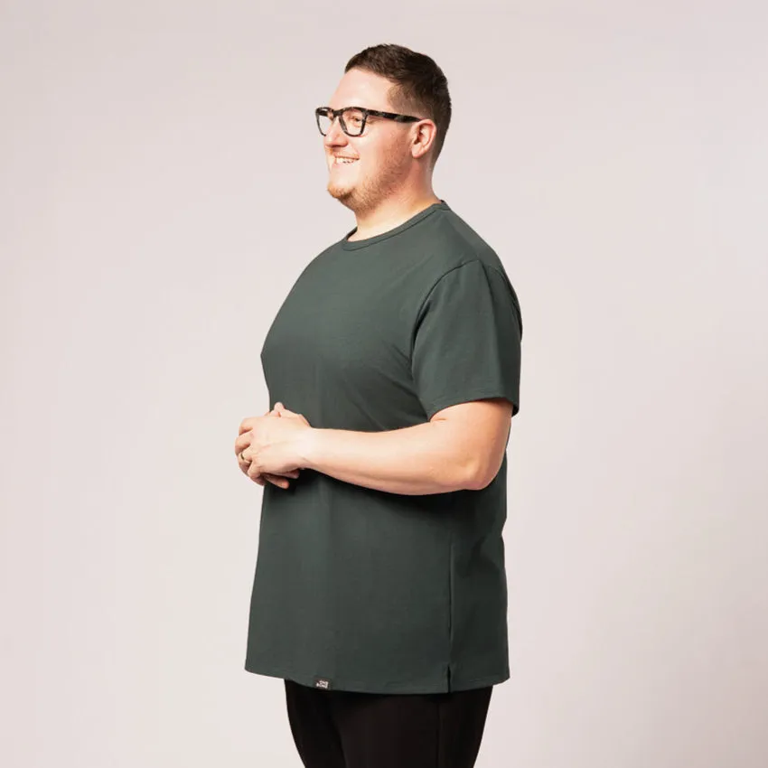 Split Hem Cotton 95/5 - Carbon Green sold by One Bone