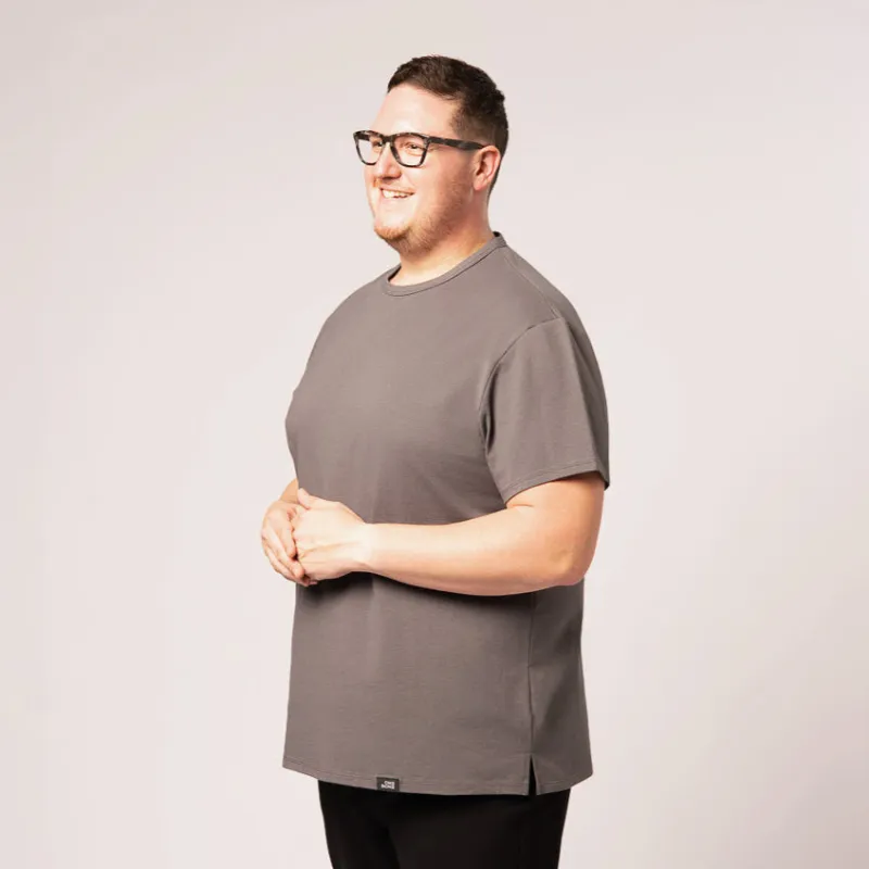 Split Hem Cotton 95/5 - Midnight Grey sold by One Bone