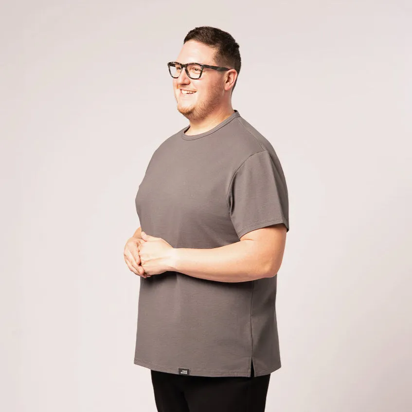 Split Hem Cotton 95/5 - Midnight Grey sold by One Bone