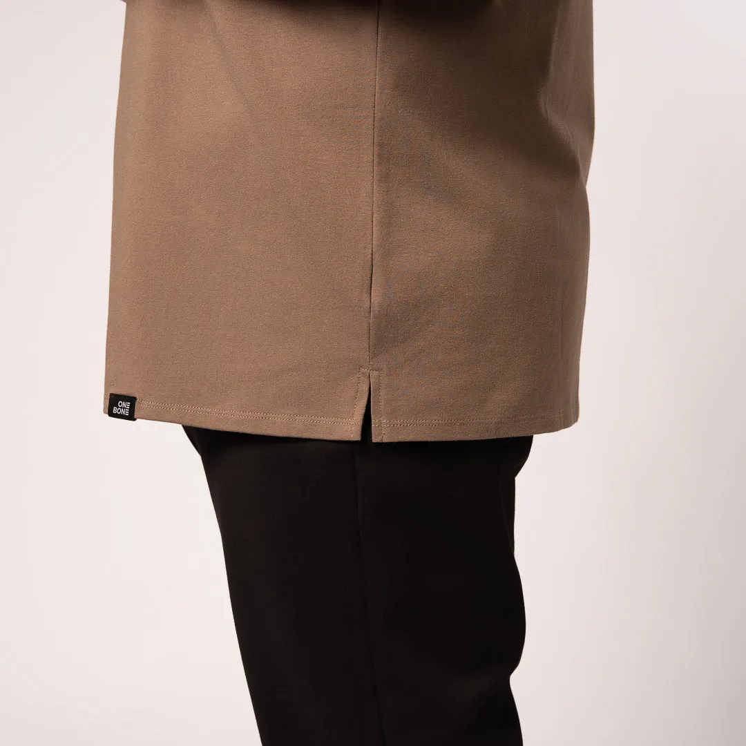 Split Hem Cotton 95/5 - Brick Brown sold by One Bone product image thumbnail 2