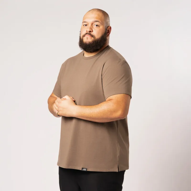 Split Hem Cotton 95/5 - Brick Brown sold by One Bone