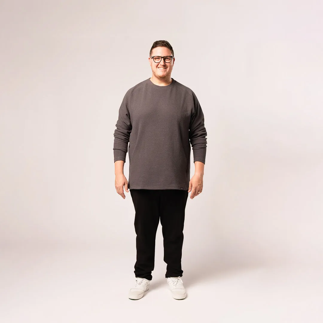 Honeycomb Crewneck Sweater - Stone Grey sold by One Bone product image thumbnail 3