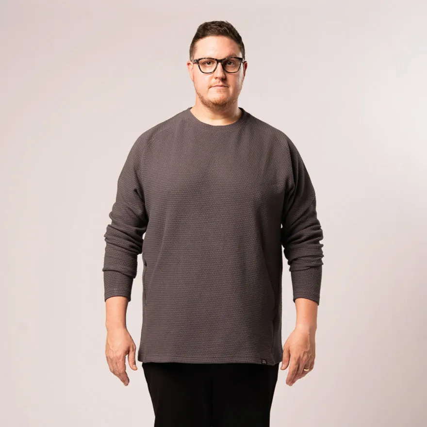 Honeycomb Crewneck Sweater - Stone Grey sold by One Bone product image thumbnail 5