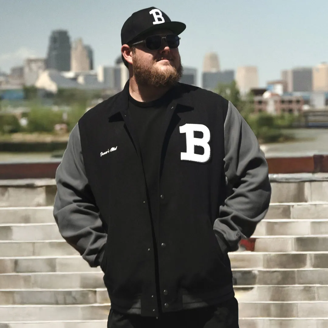 OFF FIELD Varsity Jacket - Black/Charcoal sold by One Bone product image thumbnail 2