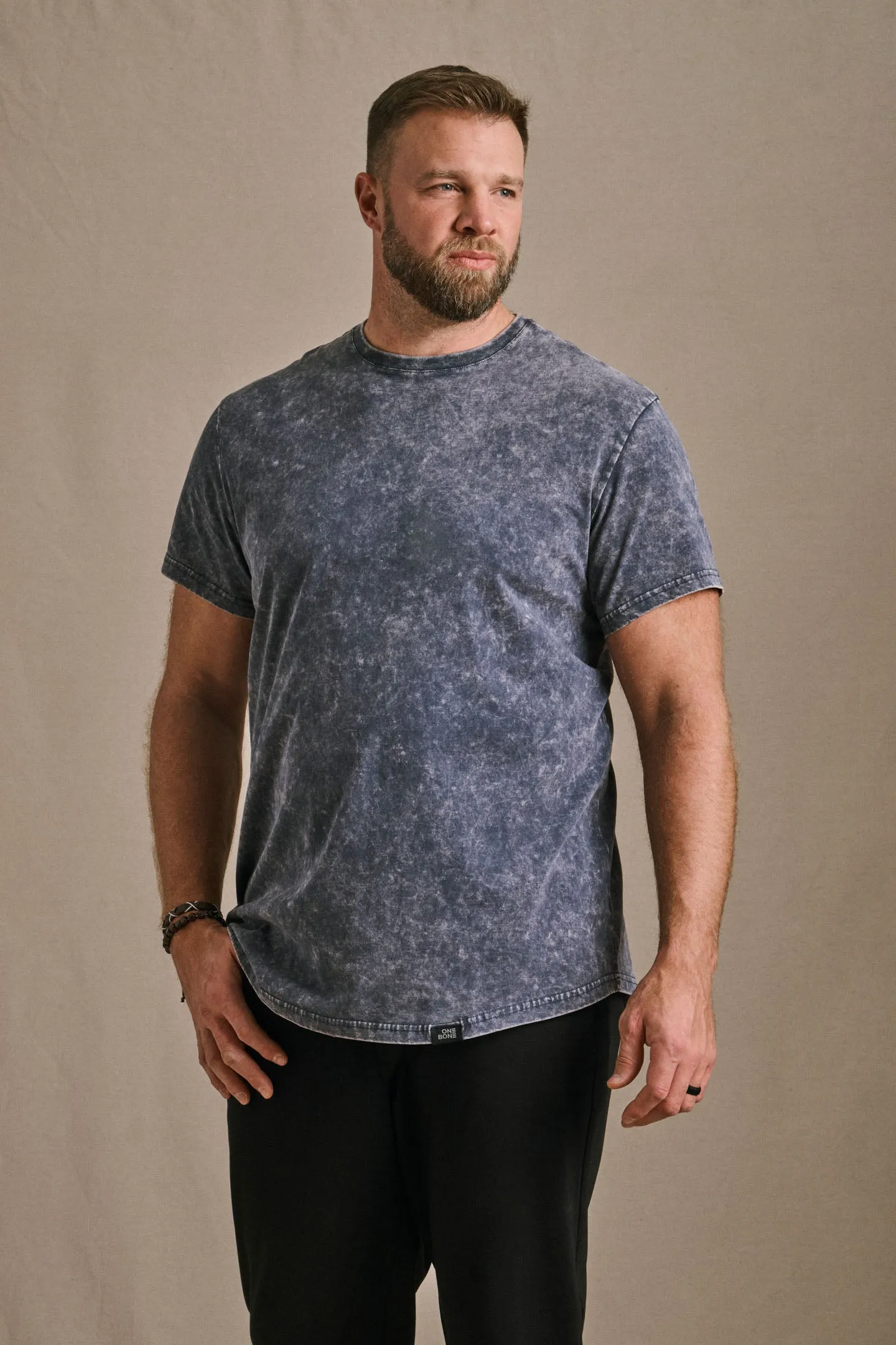 Stone Wash Tee - Navy Marble sold by One Bone